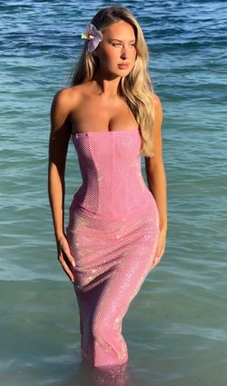 Outcast XS corset mesh maxi dress with bling