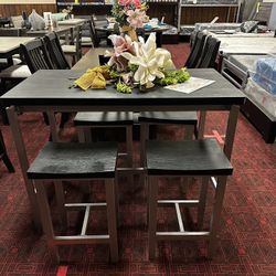 5pc Black High Table Set
