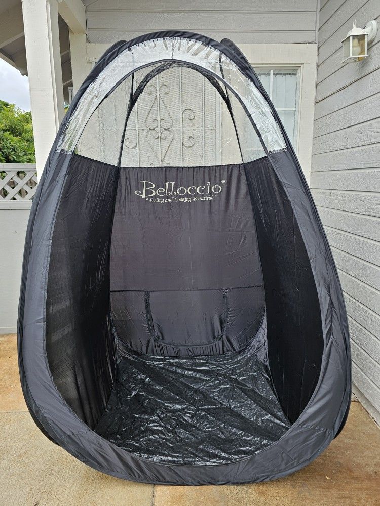 Belloccio Brand Brown Colored Professional Airbrush and Turbine Spray Tanning Tent Booth with Nylon Carrying Bag