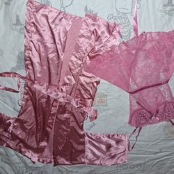 Victoria Secret Lingerie With Bathrobe 