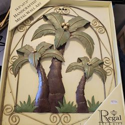 Handcrafted Metal Palm Tree Wall Art 