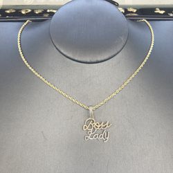 10kt Real Gold Chain 10kt Real Gold Diamond Pendant 