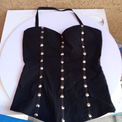 Black Corset. With Silver Stud. 