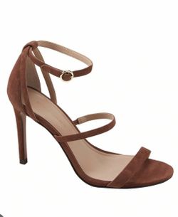 Banana Republic Bare High-Heel Sandals in a brown suede finish
