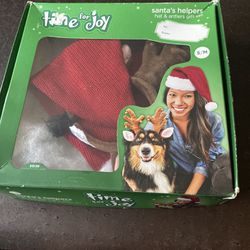 Time for Joy Santa's Helpers Hat and Antler   Pet Gift Set