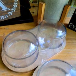 Mini Cloche Appetizer Tray on Glass