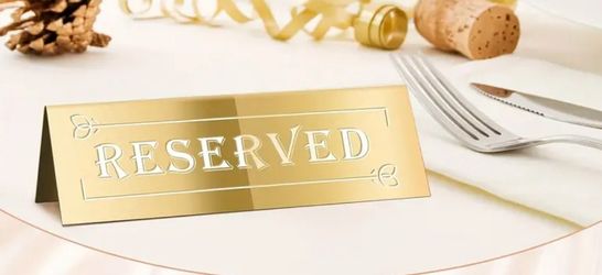 6pcs, Deluxe Acrylic Reserved Table Signs 