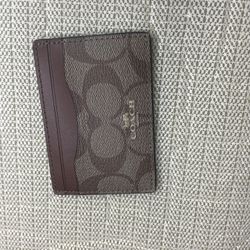 Coach signature leather/calf card case/ID
