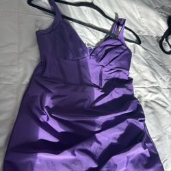 Purple Satin Dress 