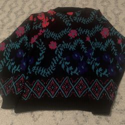 Vintage 80s Floral Sweater Made In USA Size M