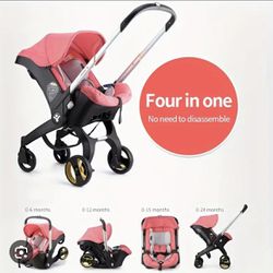 New Pink 4 In 1 Car seat Stroller 
