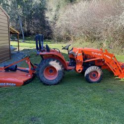 2021 Kubota Tractor And Brush Hog 