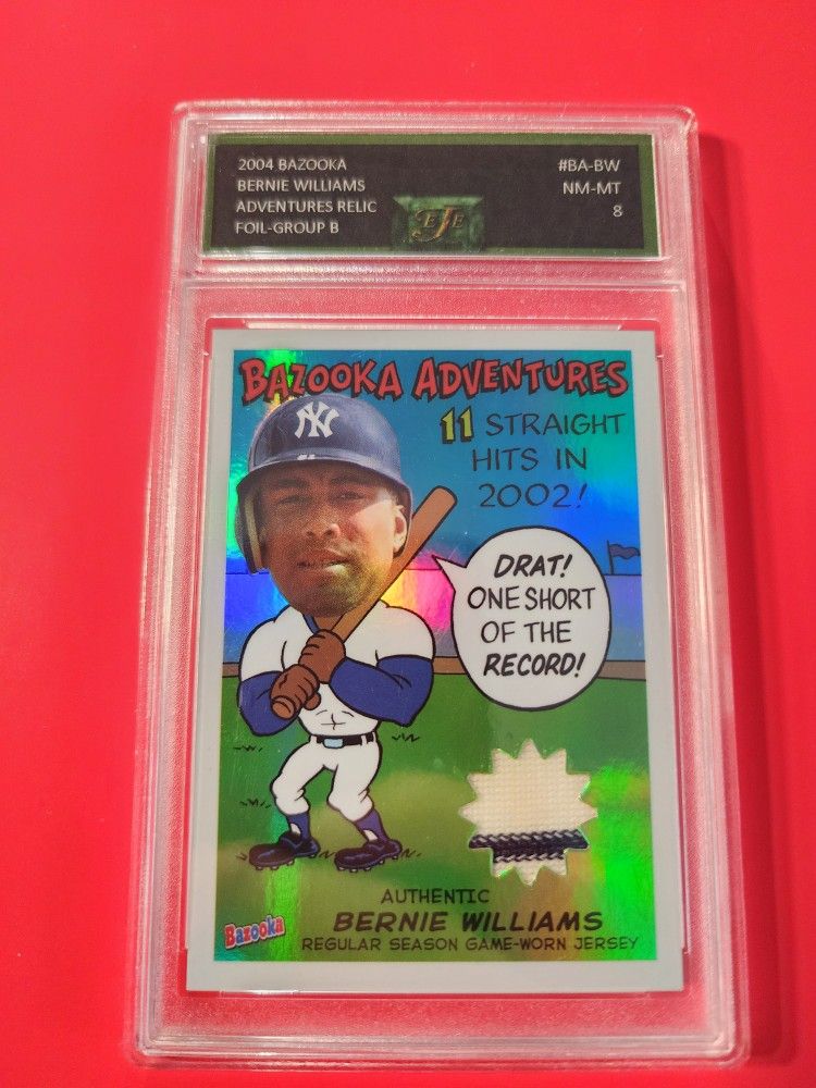 2004 Bazooka Bernie Williams Adventures JERSEY Relic 18/25 EJE NM-MT 8
