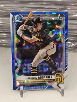 Jackson merrill 1st bowman chrome sapphire blue padres rookie