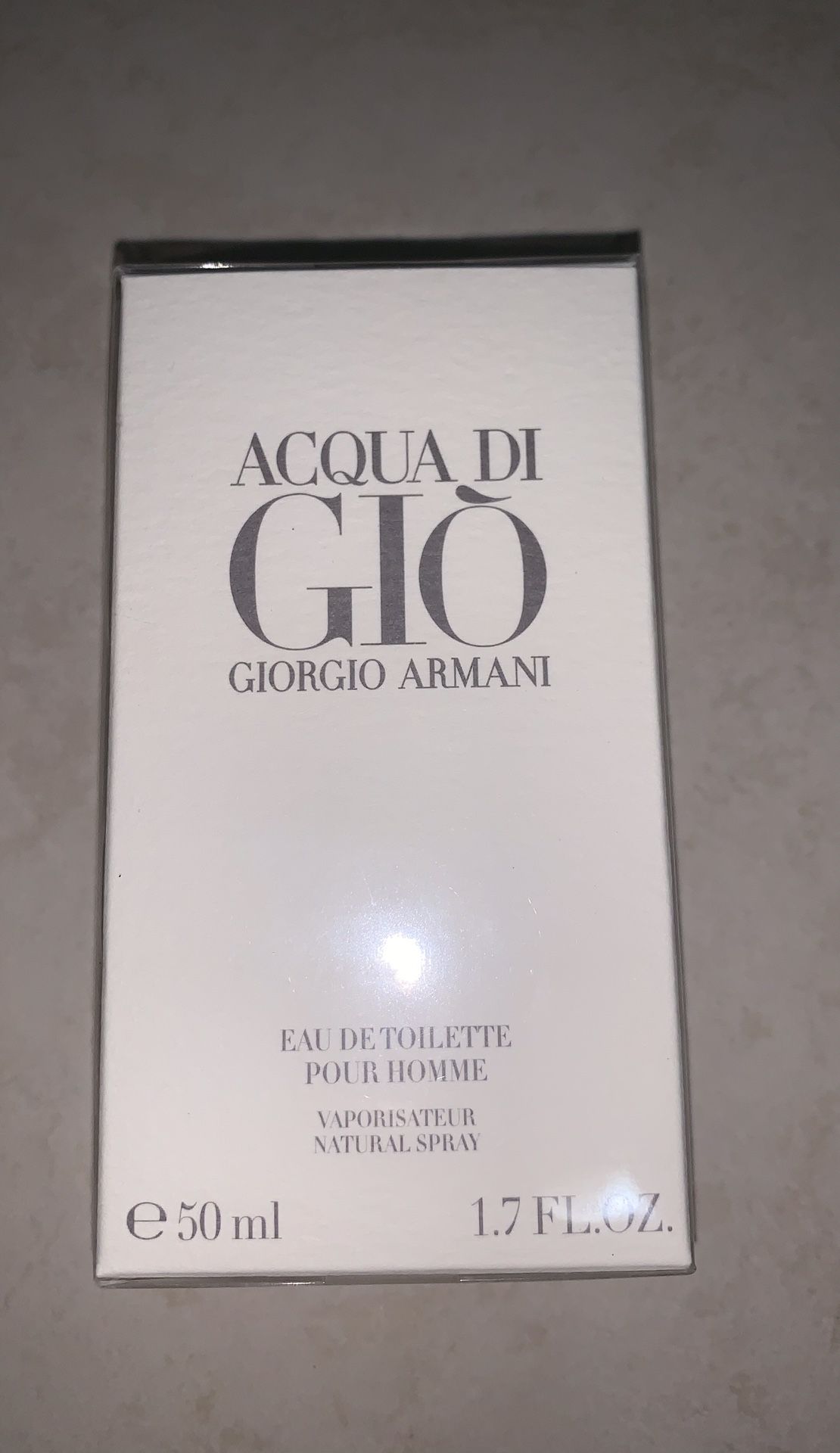 Giorgio Armani Gio man cologne 1.7 oz. reg $72. New sealed box authentic warranty from Macy’s. $58 firm