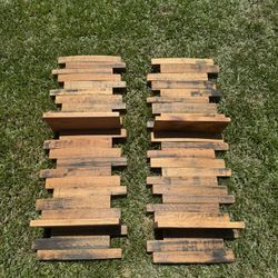 Brand New, Never Used Two Large Whiskey Barrel Wood Shelves