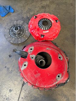 New McLeod 10 spline single disk clutch. Chevy scattershield.