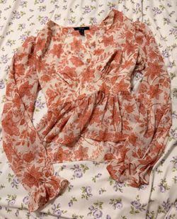 Small Pink Floral Long Sleeve Blouse