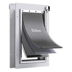 Eillion Medium Dog Door for Door, Doggy Door with Aluminum Frame, 3 Magnetic Flaps, Metal Closing Panel and Lock, Pet Doggie Door for InteAmazon Retai