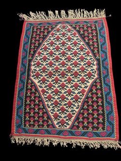Handmade Vintage Silk Senneh Kilim 1’11x2’7
