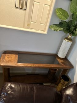 Glass Clear Center Wood Table 