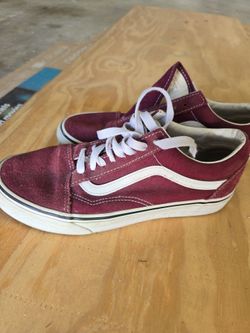 Vans Old Skool burgundy suede sneakers W8 M6.5