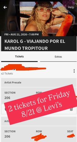 Karol G Levi’s Stadium Viajando por el mundo 8/21/26 tickets