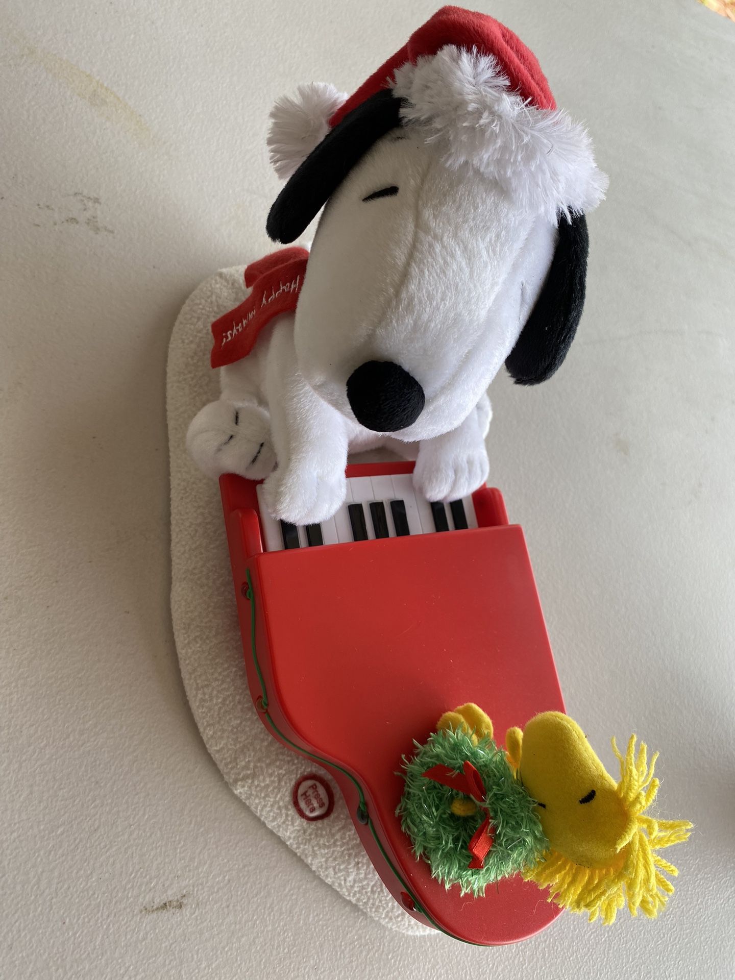 Christmas Snoopy and Woodstock Animated Plush Decoration