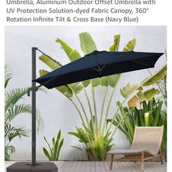 Cantilevered Offset  Square Patio Umbrella 8 Ft
