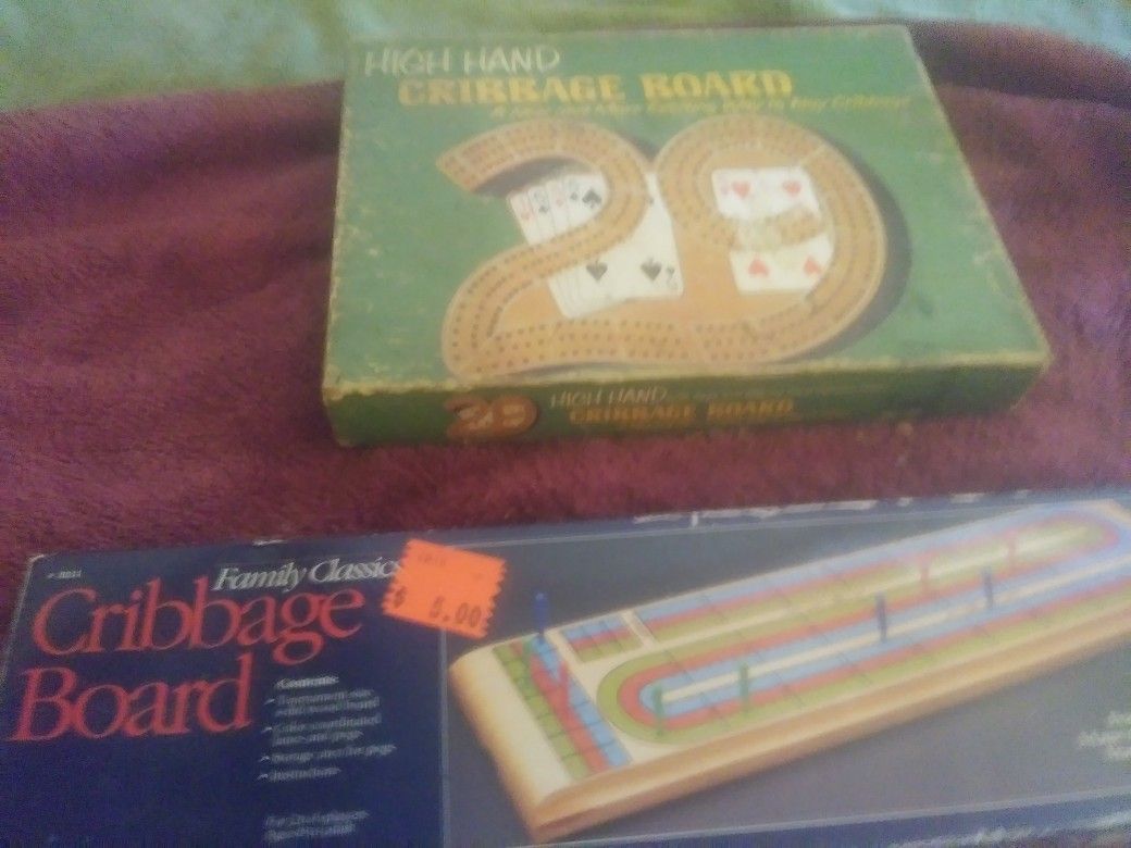 2 vintage cribbage board