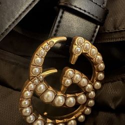 GUCCI Double GG Gold And Pearls Belt 