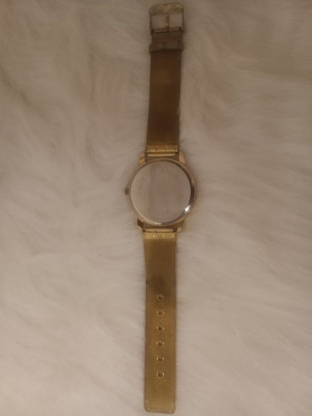 Fashion Women Rhinestone Inlaid Round Dial Mesh Band Analog Quartz Wrist Watch

