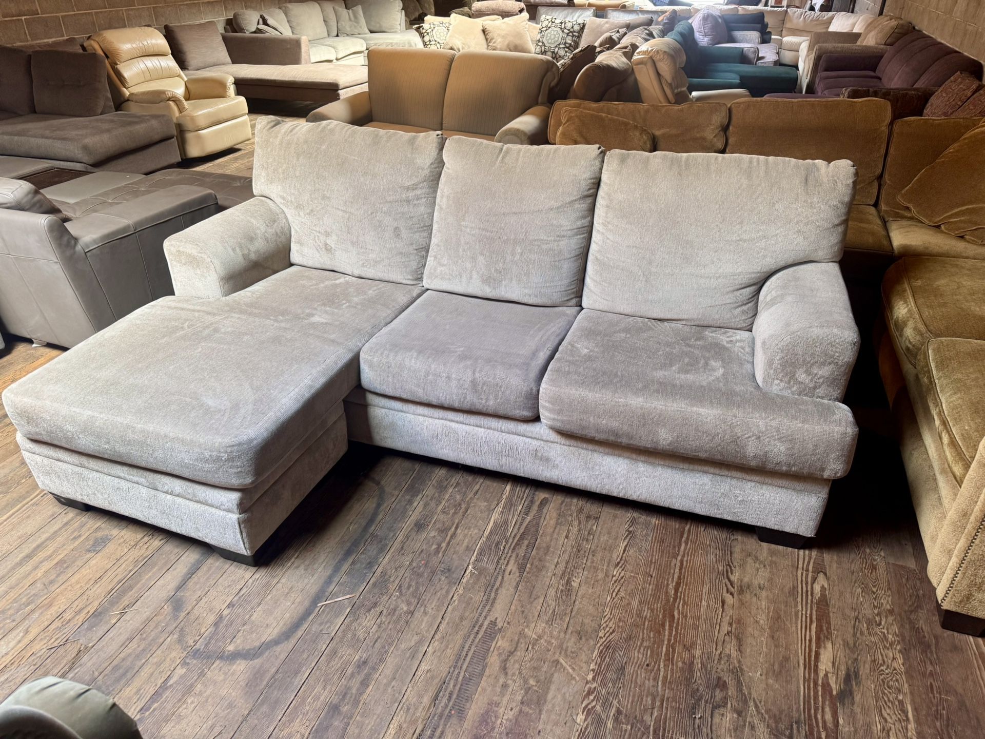 White Reverse L Shape Sectional Couch “WE DELIVER”
