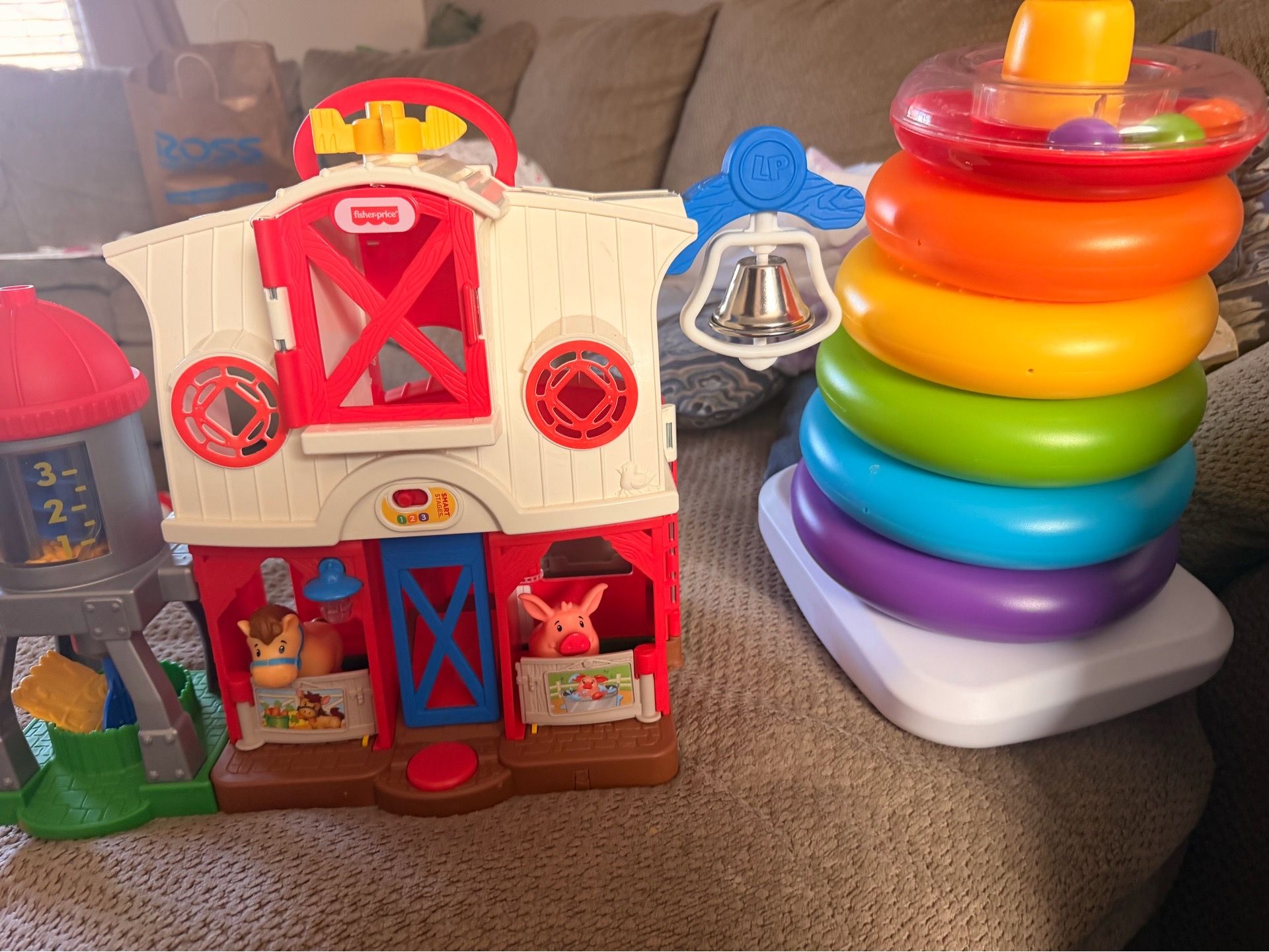 Fisher price farm and color stacking toy