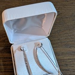 Unique NIB Crystal And Sterling Silver Earrings