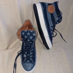  Converse Denim Blue Stripe Star Keds Unisex Size Mens 8 Womens 10