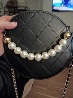 Pearl Accented Black Purse