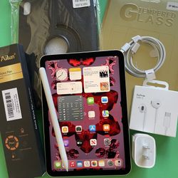 Apple Ipad Mini 6th Generation (2021/ 8.3” Liquid Retina ) 64GB WiFi + cellular (5G Unlocked) with pen, case & Accessories (256GB $569) 
