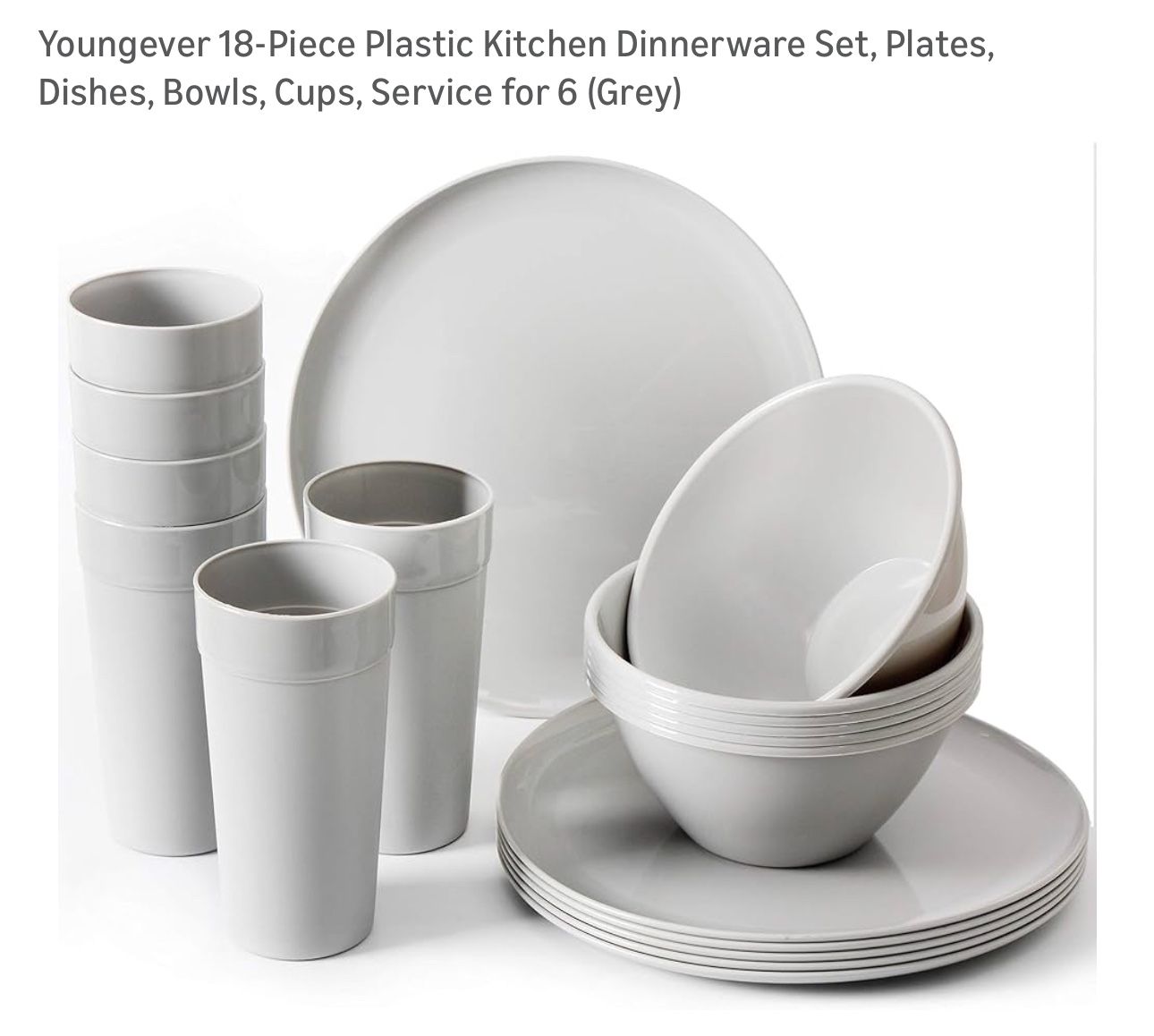 18pcs Plastic Dinnerware Set, New