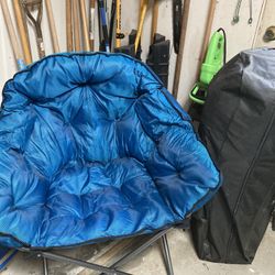 Two Well Padded Fold Up Chairs With Zip Covers 
