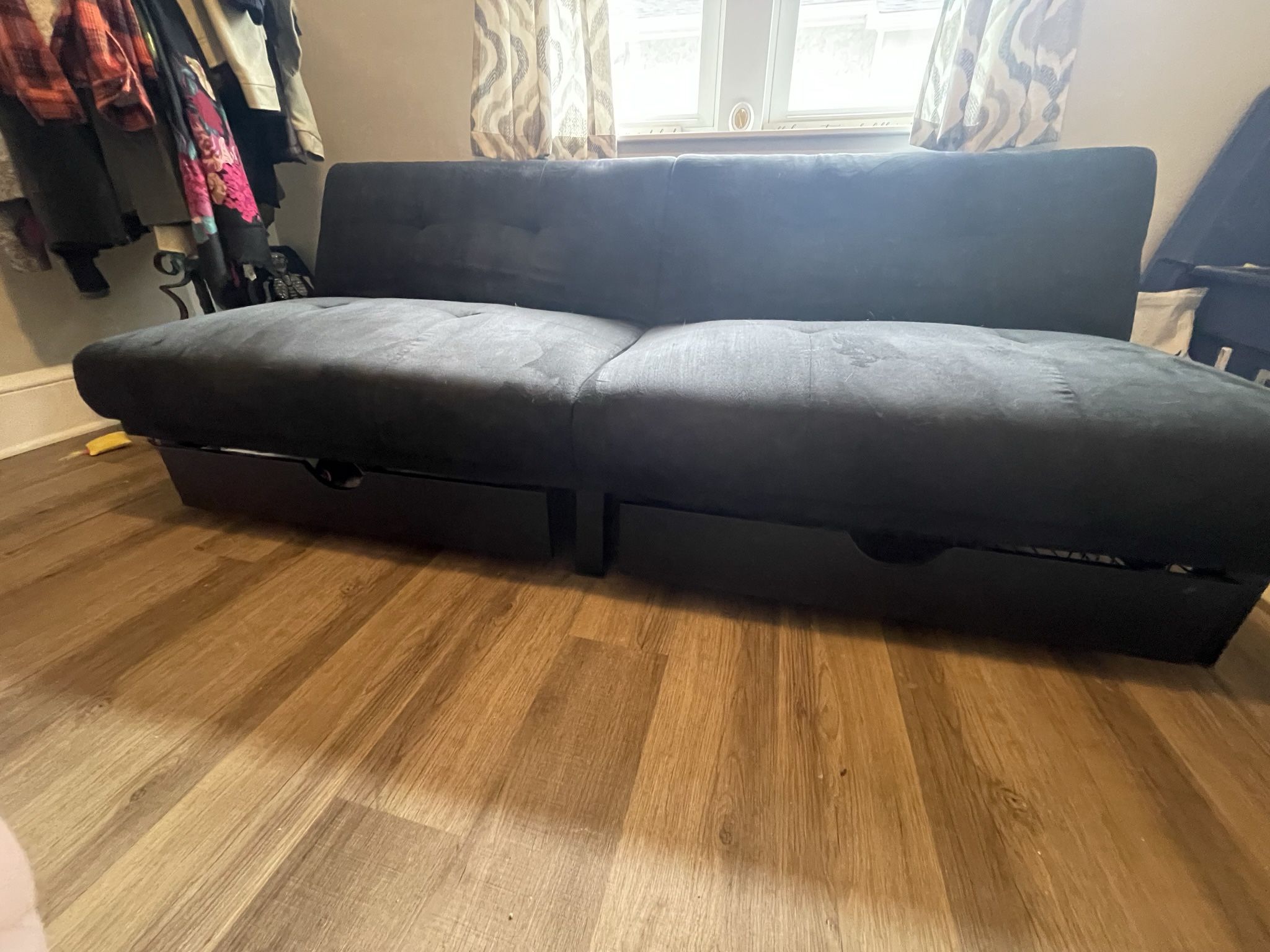 Black Futon with 2 storage drawers underneath P/U ONLY $150  OBO DELCO
