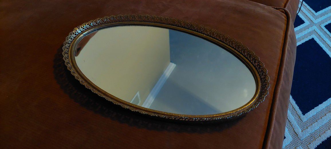 Vintage vanity mirror tray

