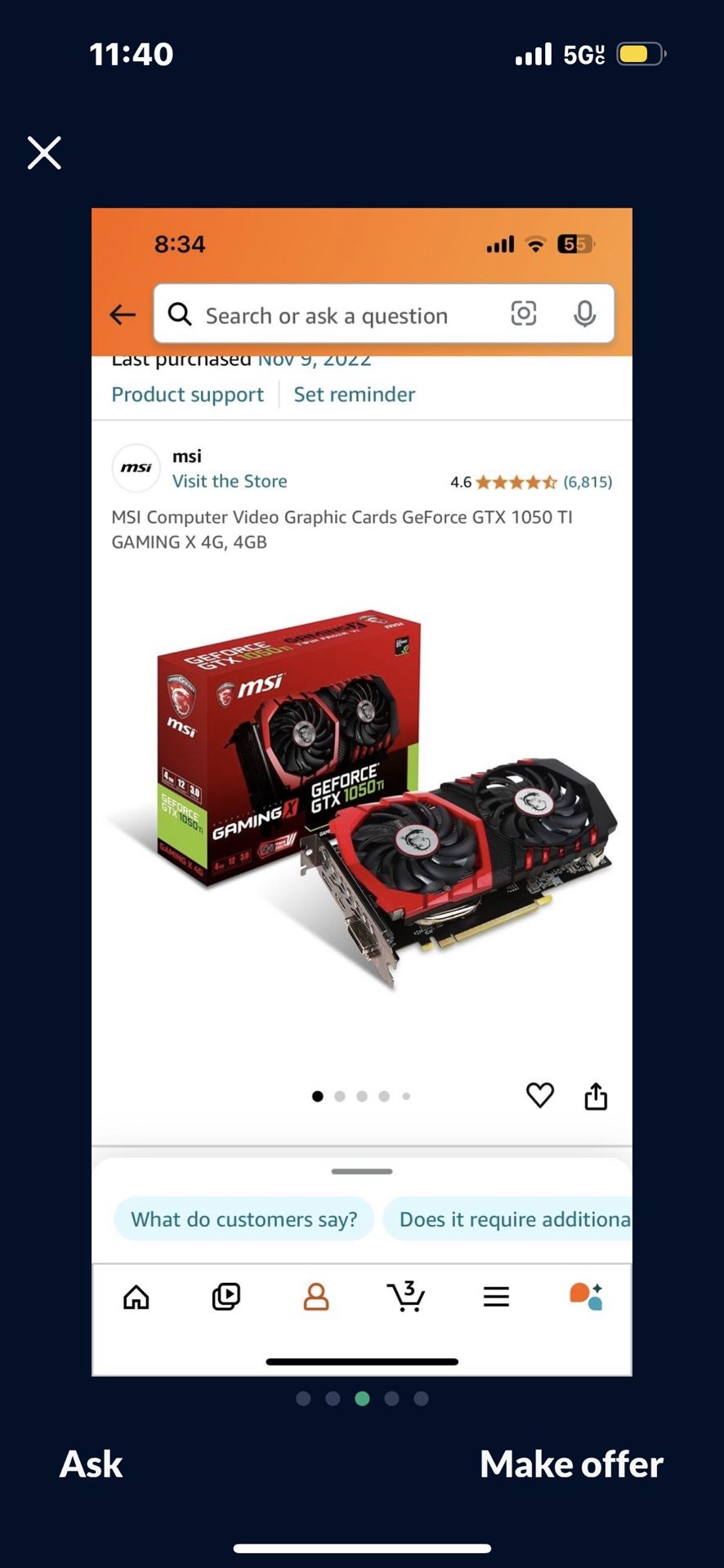 GeForce GTX 1050 TI GAMING X 4G, 4GB