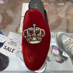 Versace Medusa Head Velvet Mules Size 10 👞 Luxury Designer Shoes – Pawn Shop Deal 💰