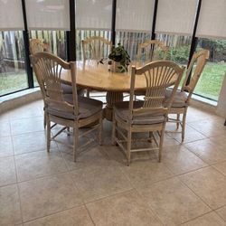 Wood Table & 8 Chairs