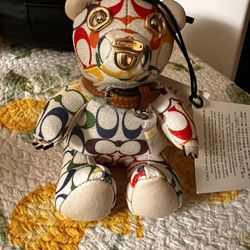 Coach Pride Bear Brand New Retired Keychain