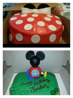 Minnie and Mickey themed cakes