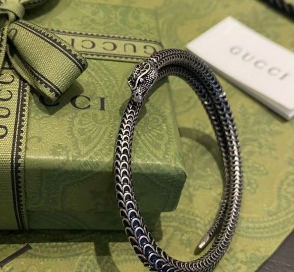 Snake-shaped 925 silver bracelet for men and women, silver for couples