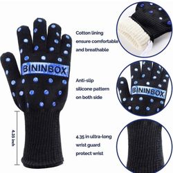 BBQ Gloves , Oven Gloves1472℉ Extreme Heat Resistant