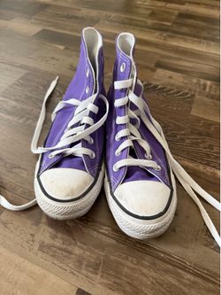 Purple converse sewn logo patch